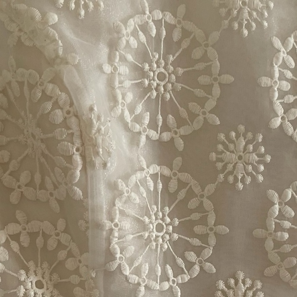 Topshop Textured Floral Embroidered Ivory Mini/Midi Dress Size 6 - Picture 12 of 14